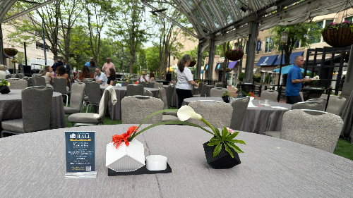 Ikebana arrangements throughout the Artist Awards Breakfast at Tephra ICA